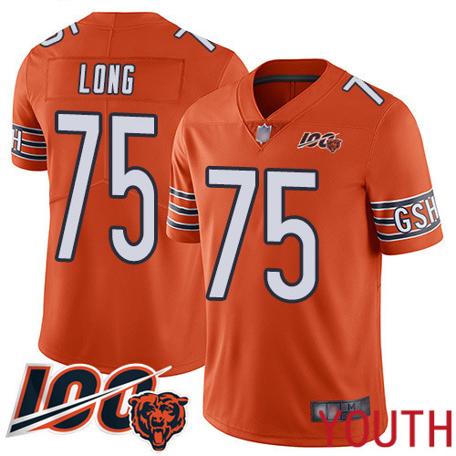 Chicago Bears Limited Orange Youth Kyle Long Alternate Jersey NFL Football #75 100th Season